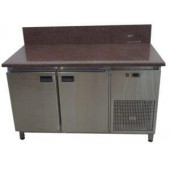 Холодильный стол с гранитной столешницей 2 двери, задний борт (1400х700х850) ТМ Tehma