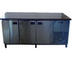 Холодильный стол с гранитной столешницей 3 двери без борта (1860х700х850) ТМ Tehma
