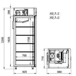 Холодильный шкаф Arkto R 0.7 G (нерж)