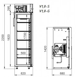 Холодильный шкаф Arkto V 1.0 G, универсальный, двухдверный (нерж)