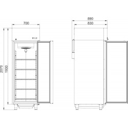 Холодильный шкаф Juka SD70M (нерж), универсальный